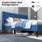 Costway Queen Size Upholstered Platform Bed with Button Tufted Wingback Headboard Blue/Grey